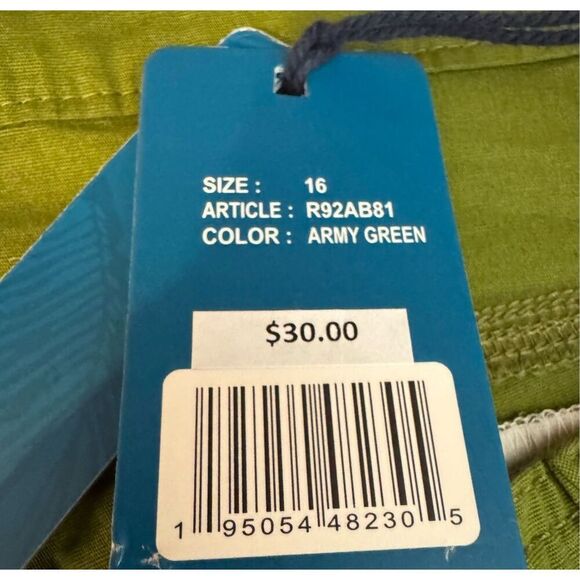 CARIBBEAN JOE SIZE 16 ARMY GREEN SHORTS - Picture 6 of 7